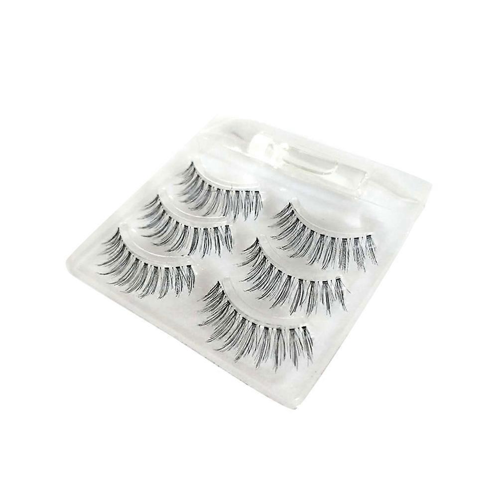 False Eyelash 3Pair Handmade Fake Eyelashes for Daily Makeup Use