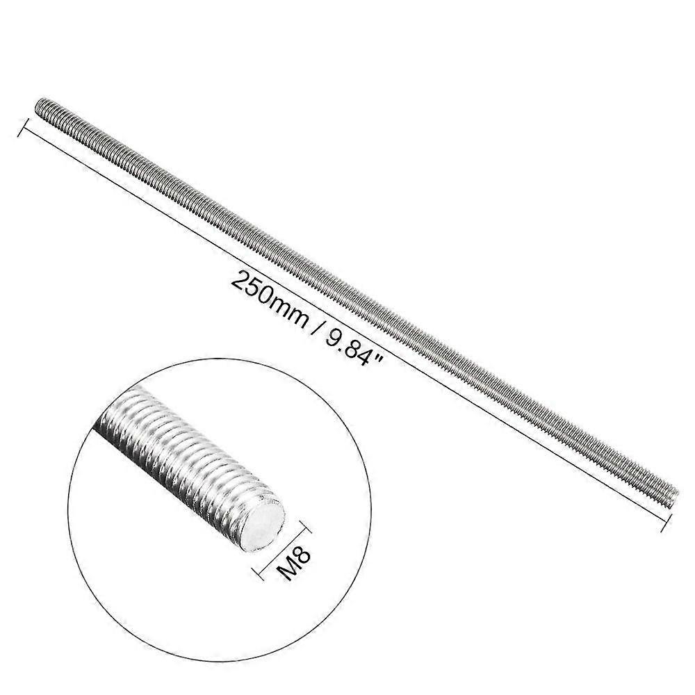 1Pc Round Fully Threaded Rod Silver Tone Bolt Stud Durable Screw Rod Wire  Assembly Fastening