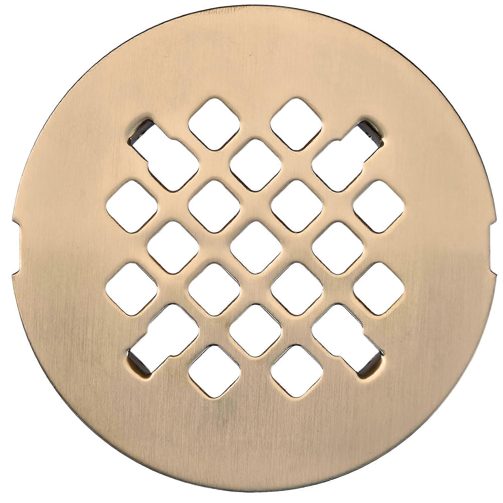 Champagne Bronze 4.25 Inch Solid Brass Shower Drain Cover with Easy Snapin Install