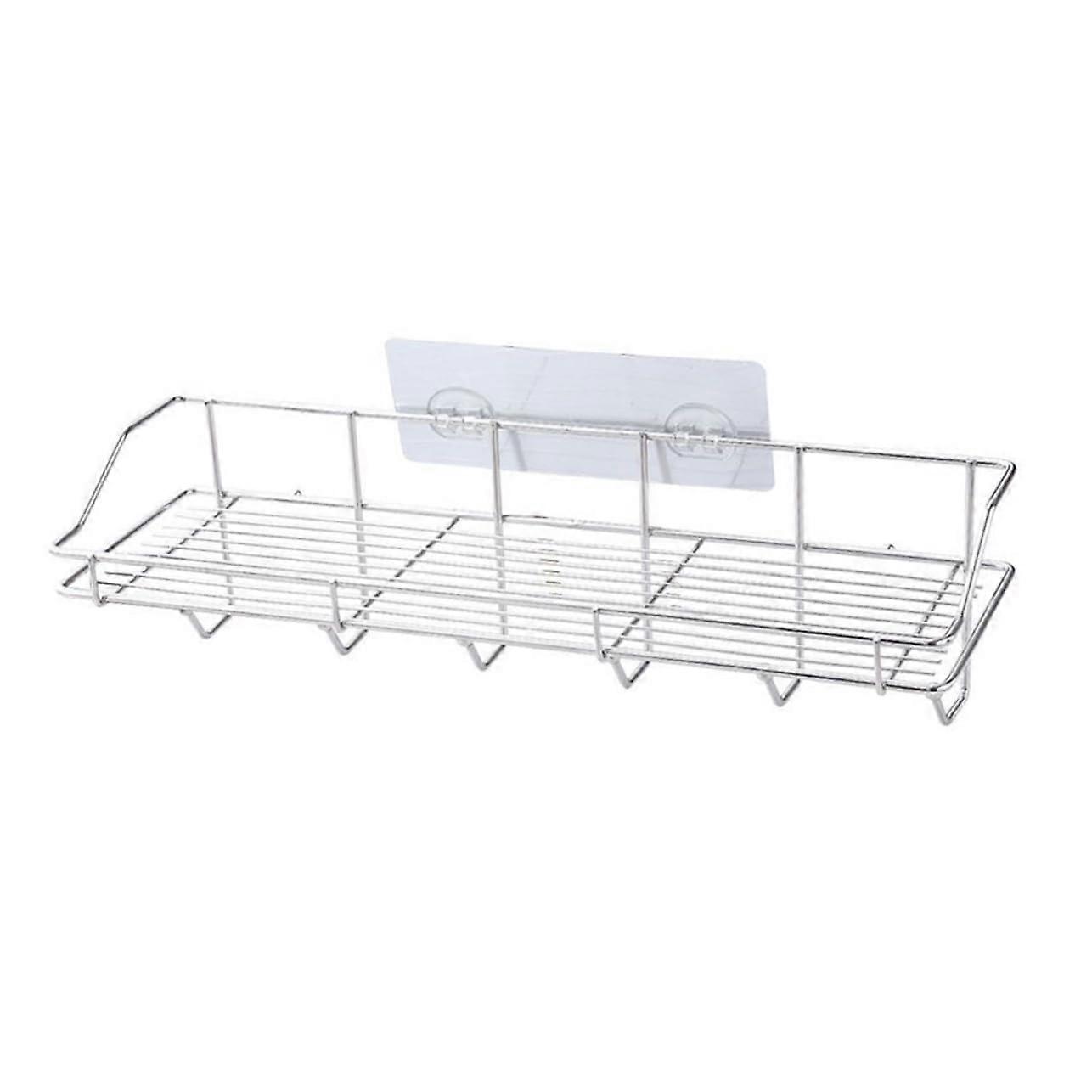 6pcs Stainless Steel Kitchen Storage Shelf with Hooks, Wall Mounted Organizer for Space Saving