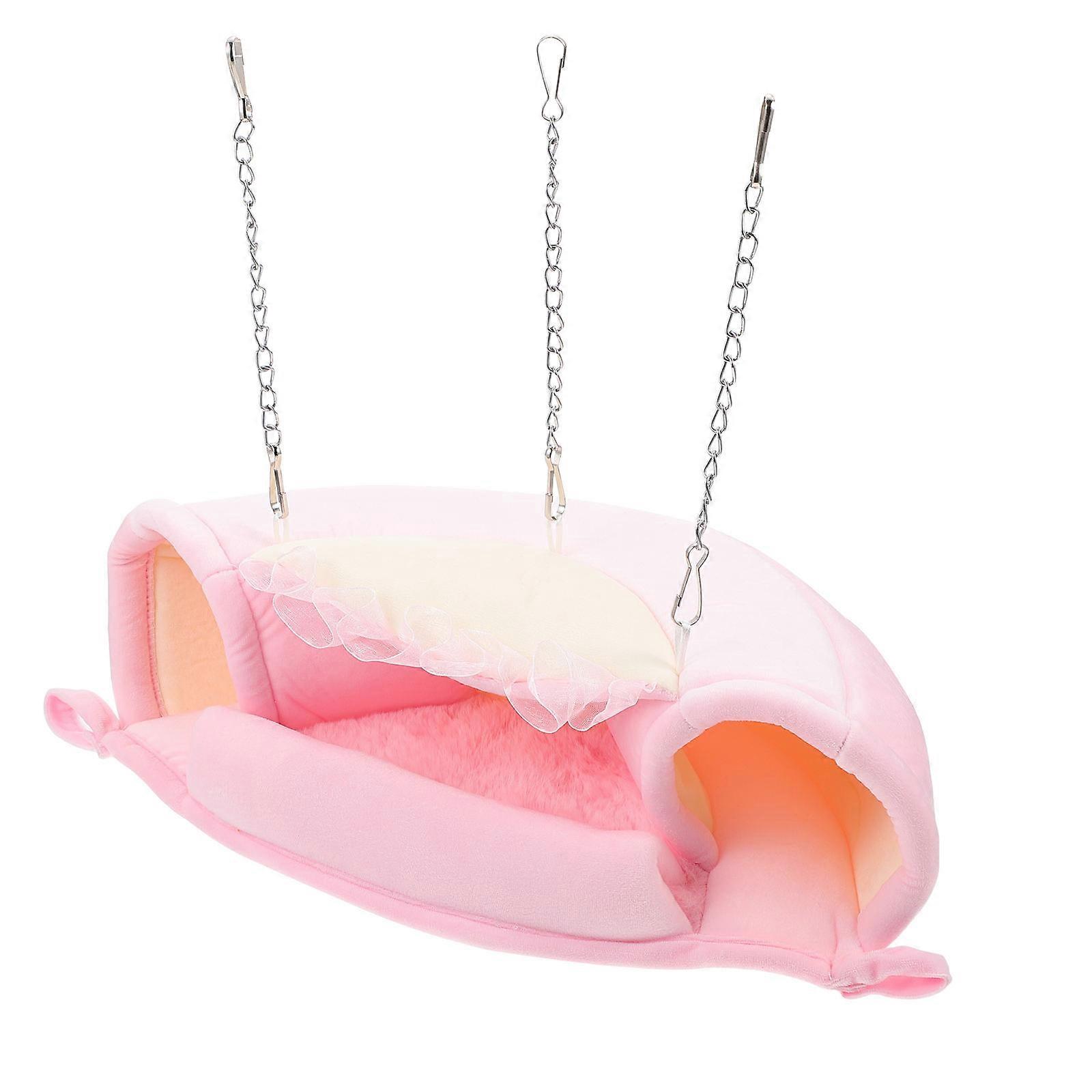 Pet Hanging Bed Comfortable Small Pet Hammock for Pets 1Pcs Pink