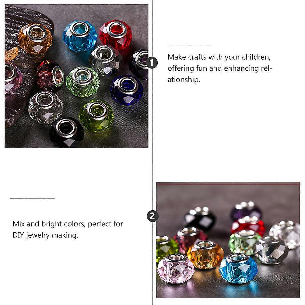 Crystal Bead Kit Large Hole Beads for Jewelry Making 100Pcs