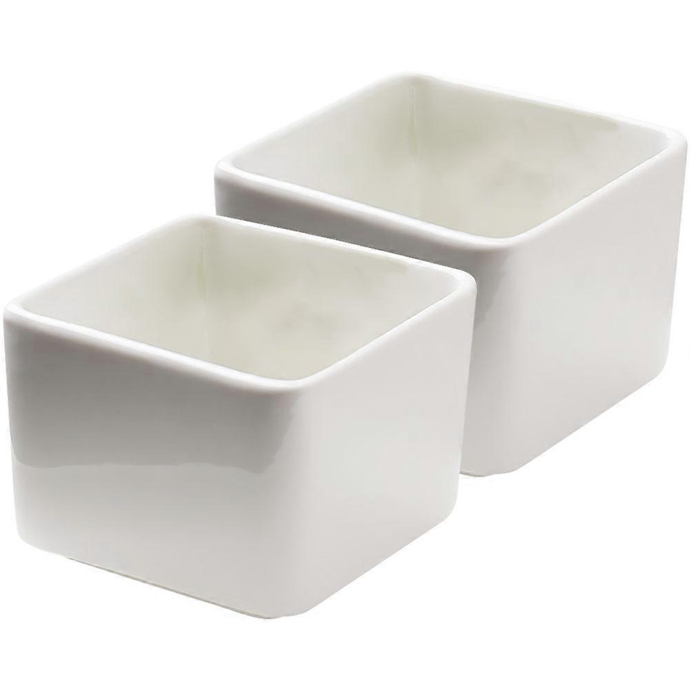 Appetizer Dish Ceramic Sauce Cups for Storage 2Pcs White Dipping Bowls