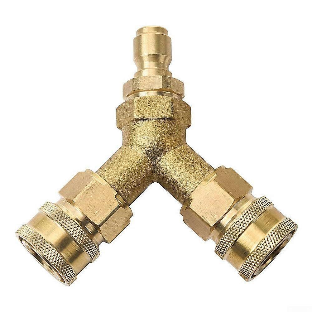 Pressure Washer Splitter Coupler Dual Outlet Quick Connect Tee Fitting for Two Hoses
