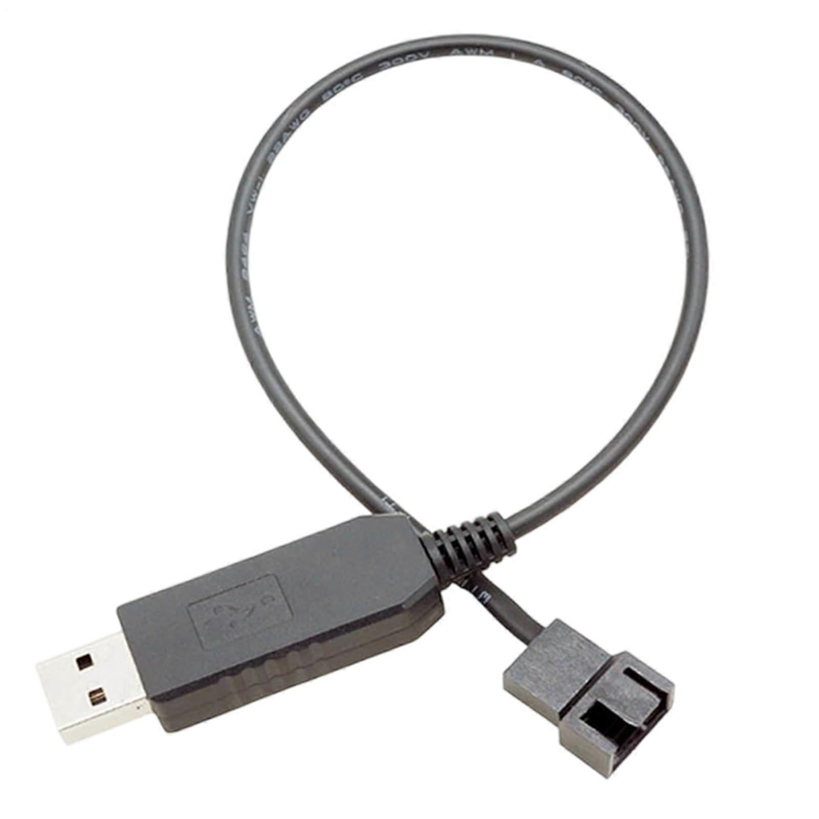 USB Fan Controller with Manual Speed Control, USB to 3Pin 4Pin PC Fan Adapter for Enhanced Cooling