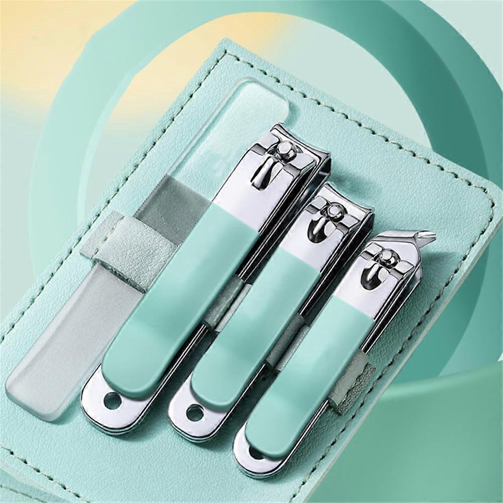 Light Green Nail Clipper Set with Precise Cutting and Complete Manicure Pedicure Tools