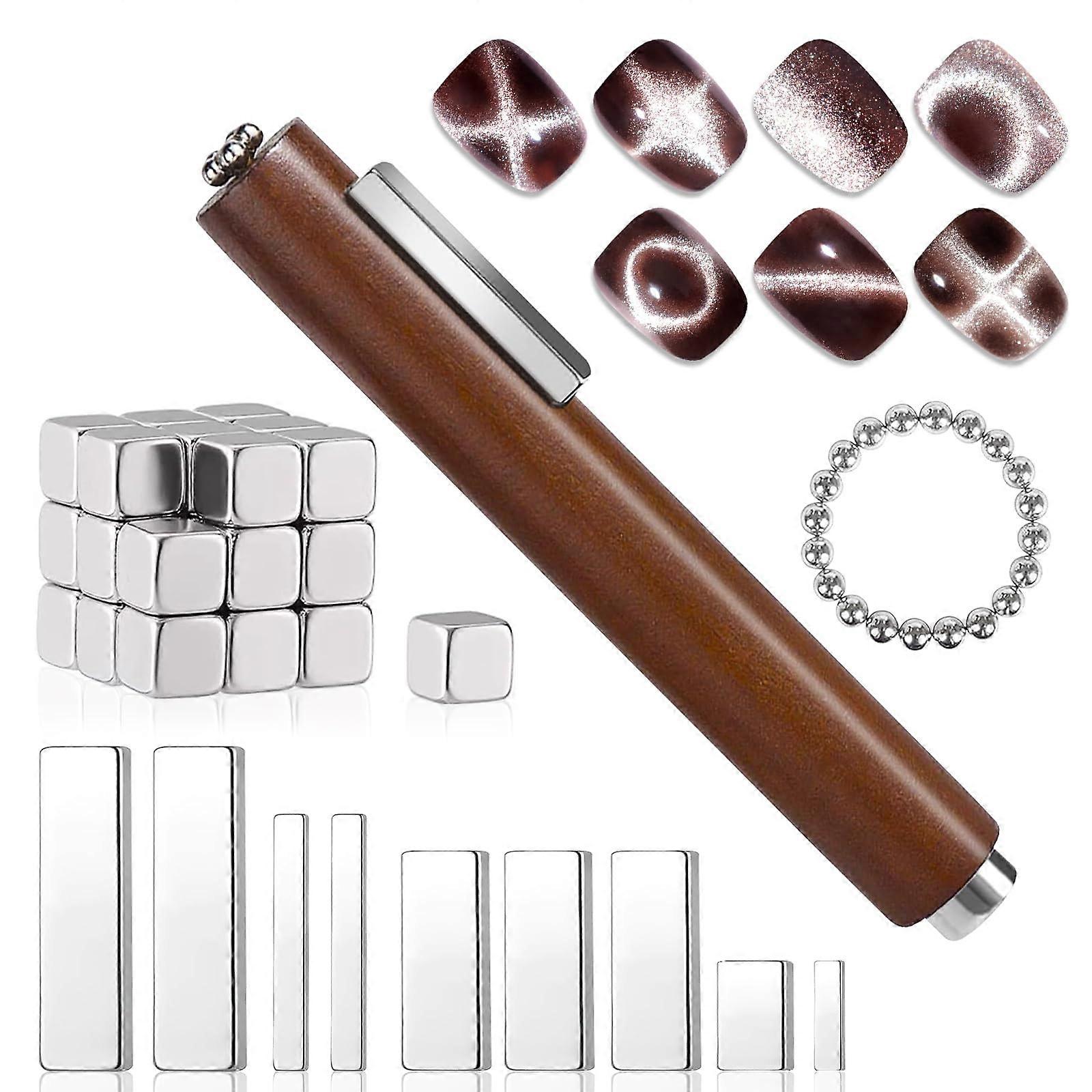 57pcs Cat Eye Nail Magnet Kit with Multiple Patterns and Fast Magnetic Effects