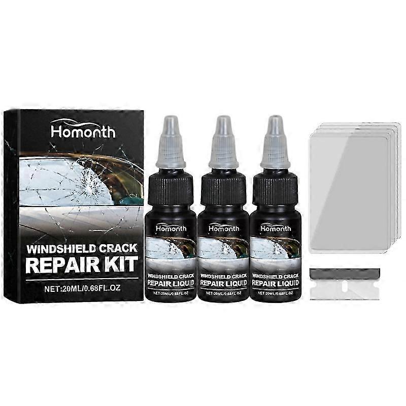Windshield  Kit for DIY Car Window Glass Crack Fix with LongLasting Clear Finish