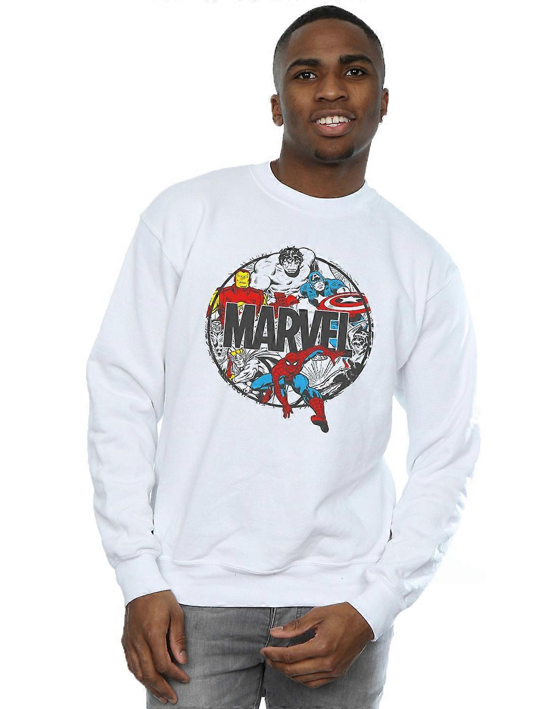 Marvel Men's Comics Character Circle Sweatshirt