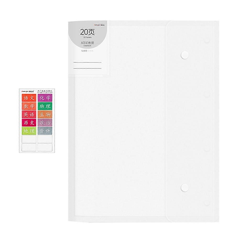 New A3 Test Paper Folder Insert Transparent Folded Folders Exam Folder Test Paper Book