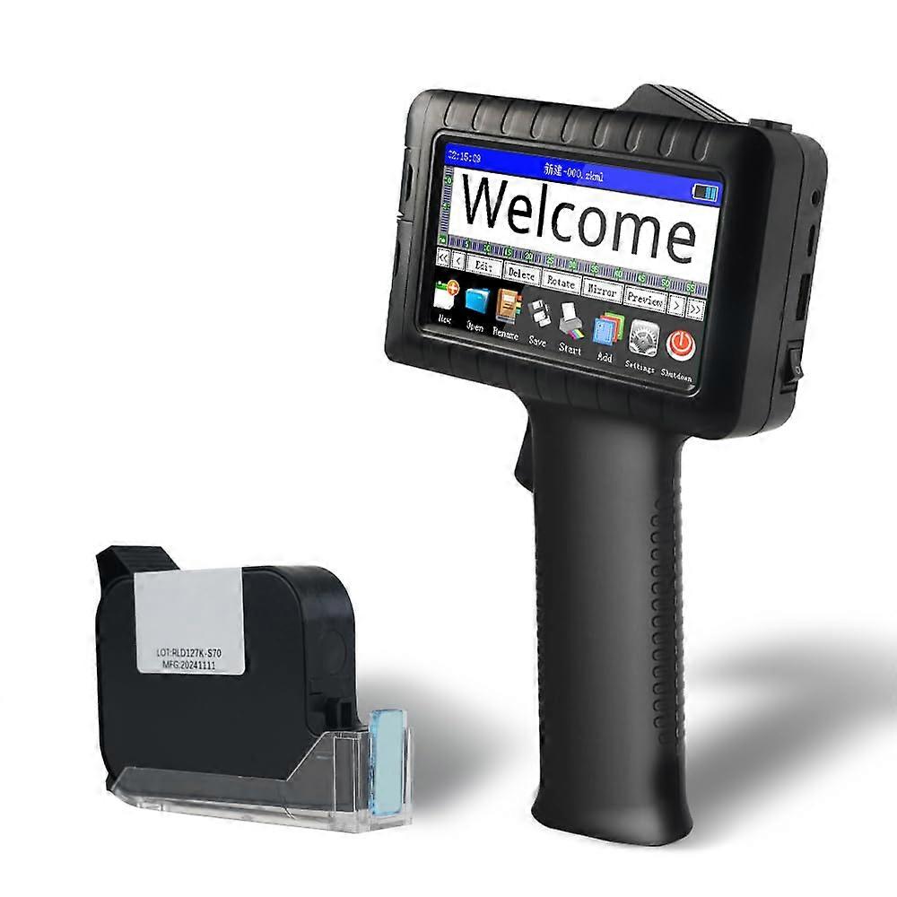 Handheld Inkjet Printer with QuickDry Waterproof Ink for Date and Batch Coding, 600DPI, 4.3' Touchscreen