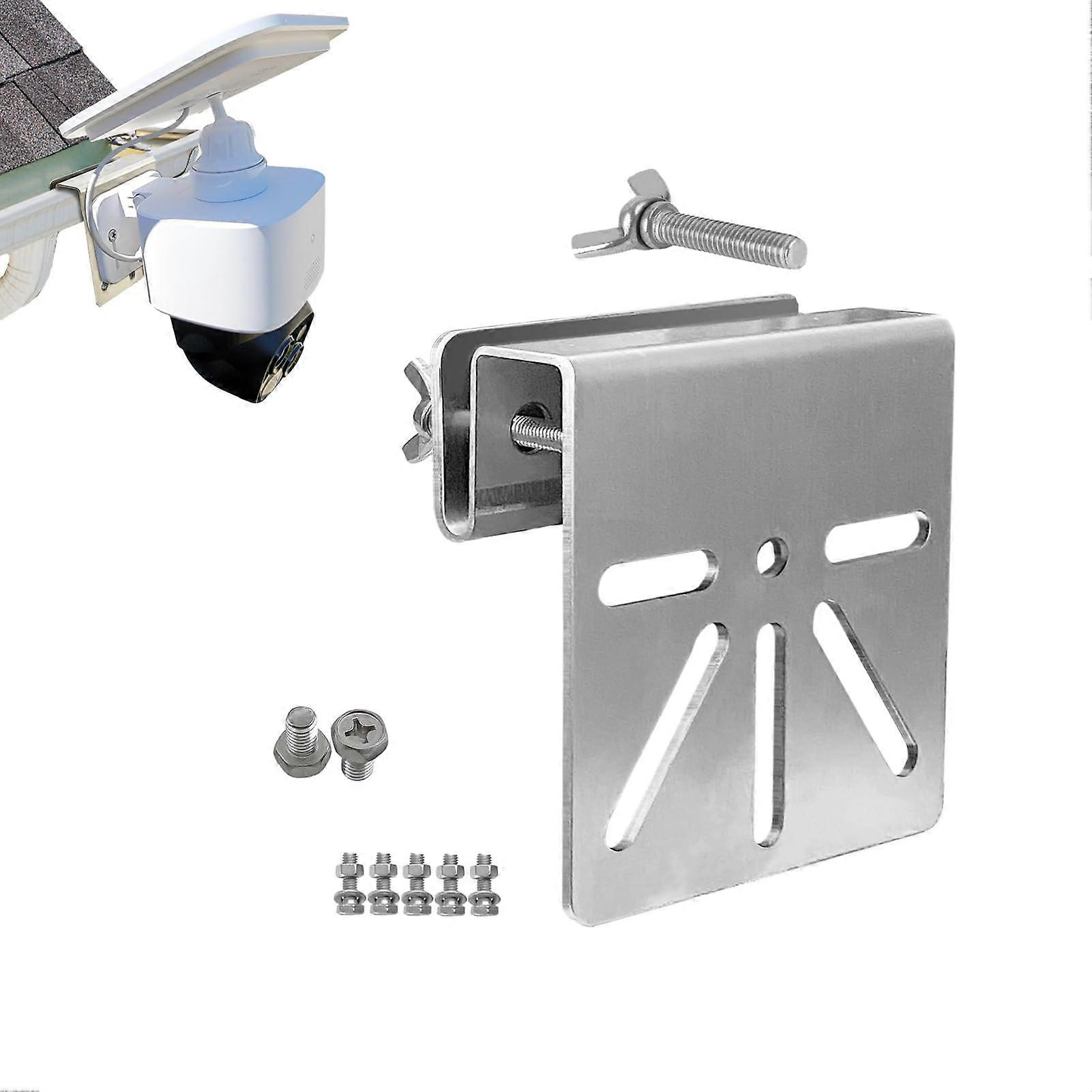 Gutter Mount Camera for Eufy SoloCam S340, AntiRust Stainless Steel NoDrill Outdoor Bracket
