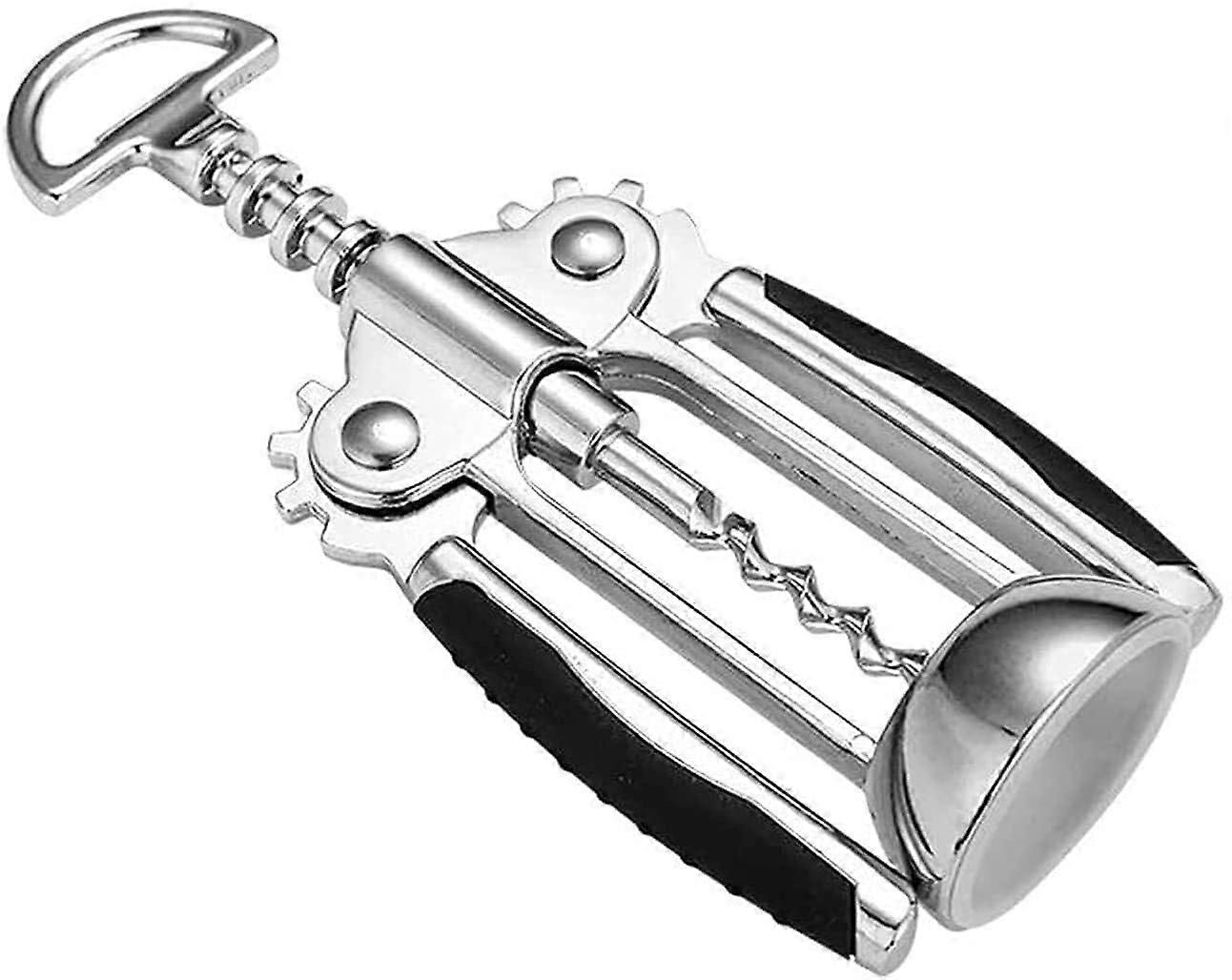 Professional Waiter's Corkscrew Wine Opener with Double Hinged Design and Ergonomic Grip Handle
