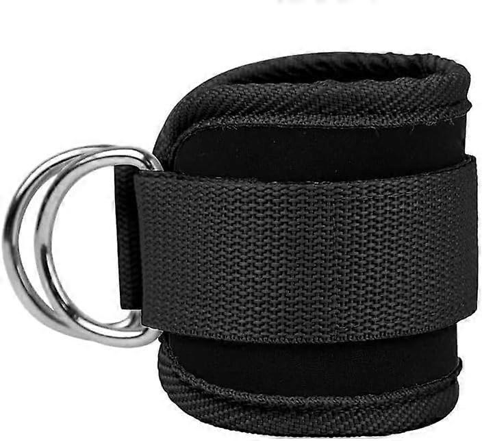 Ankle Straps for Cable Machines Padded Double DRing Cuff for Glute Kickbacks Leg Workouts Black