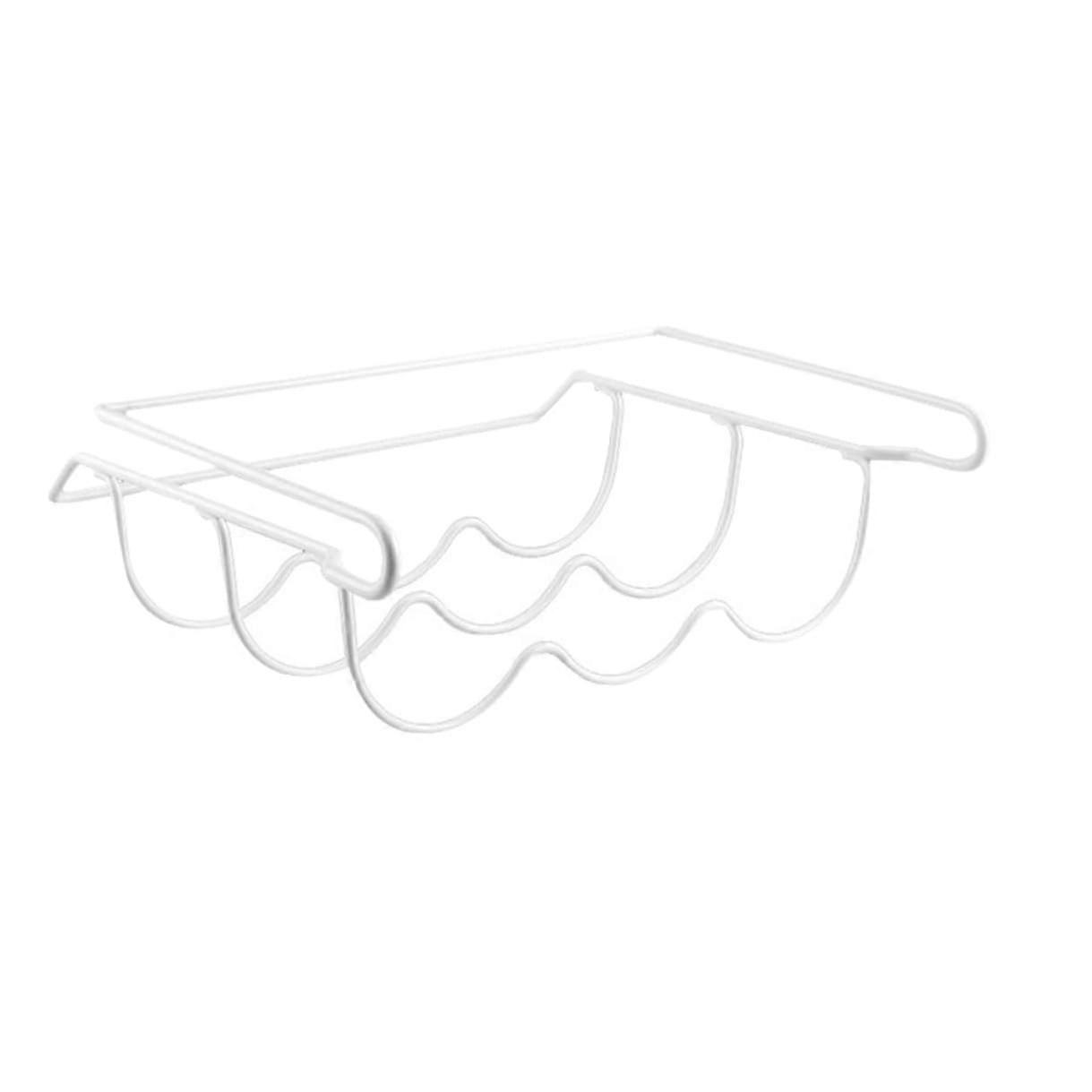 Fridge Bottle Rack Under Shelf Wine Holder SpaceSaving Kitchen Organizer with Sleek White Finish