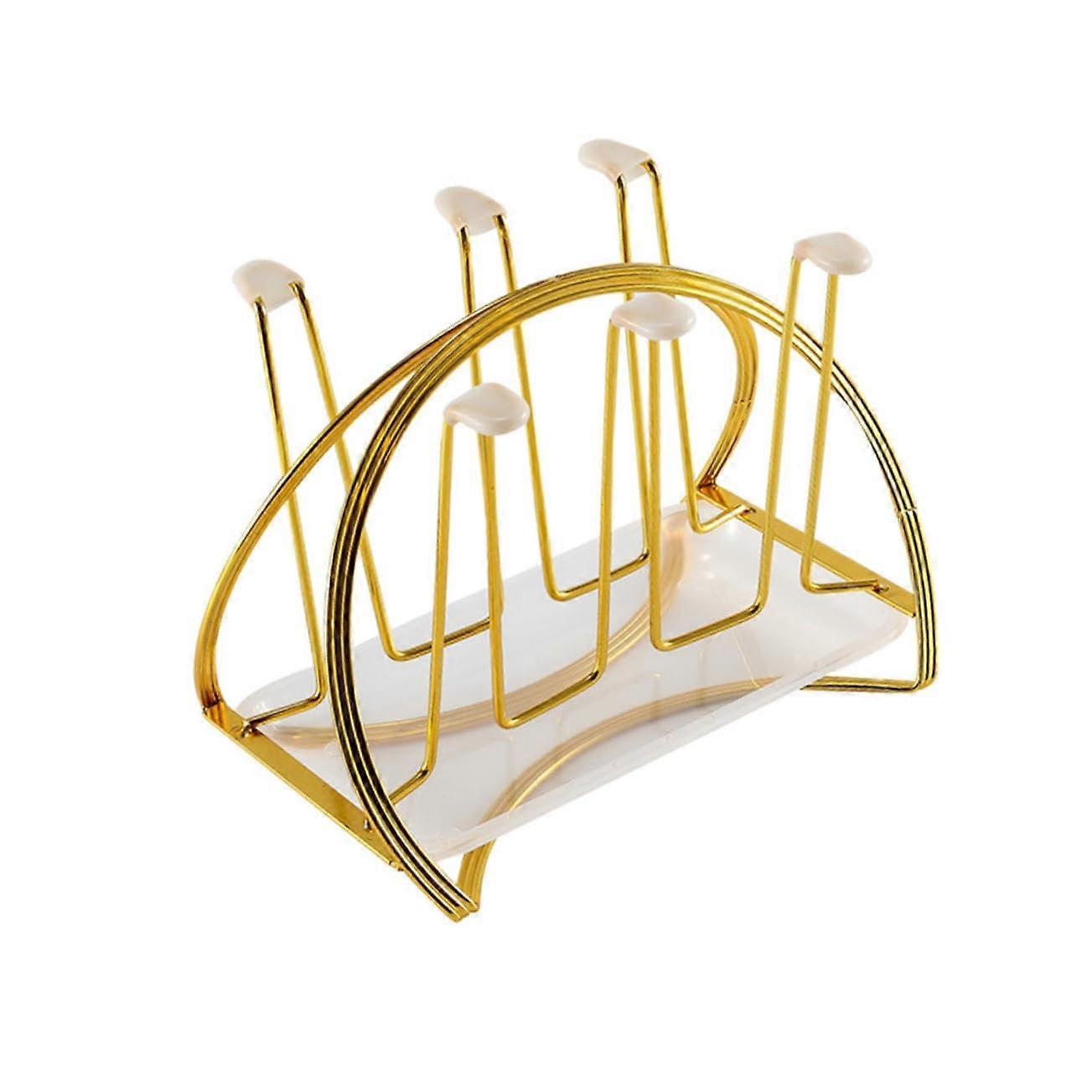 Cup Drying Rack with Water Tray, Upside Down Glass Cup Holder for Kitchen Countertop