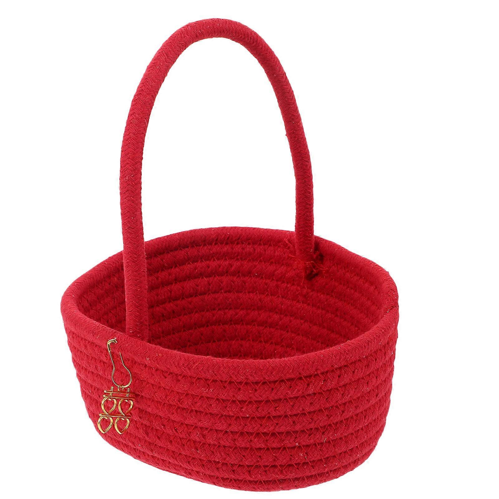 Wedding Red Basket Cotton Thread for Candy Holding 1 Piece Gift Basket