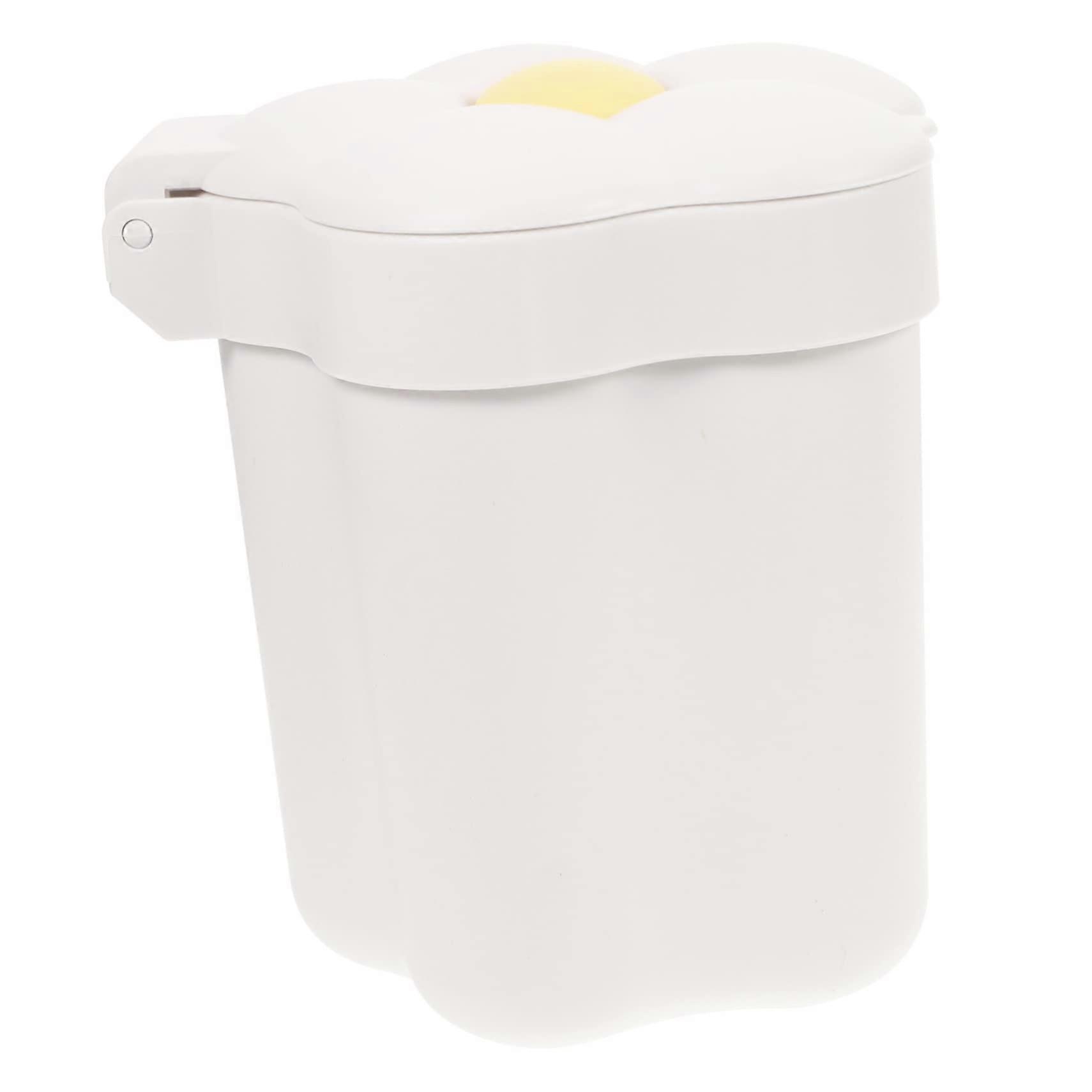 Mini Trash Can with OdorBlocking Lid, Cute Plastic Wastebasket for Office, Bedroom, Kitchen