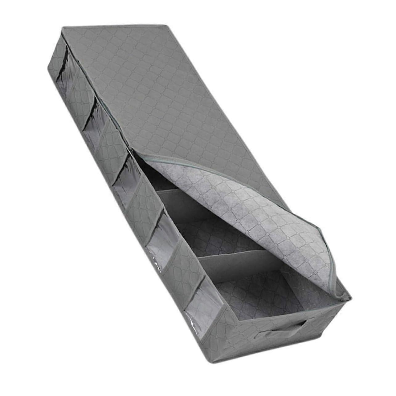 Under Bed Storage Box Foldable Clothes Organizer Bag with Double Zipper and Breathable Fabric