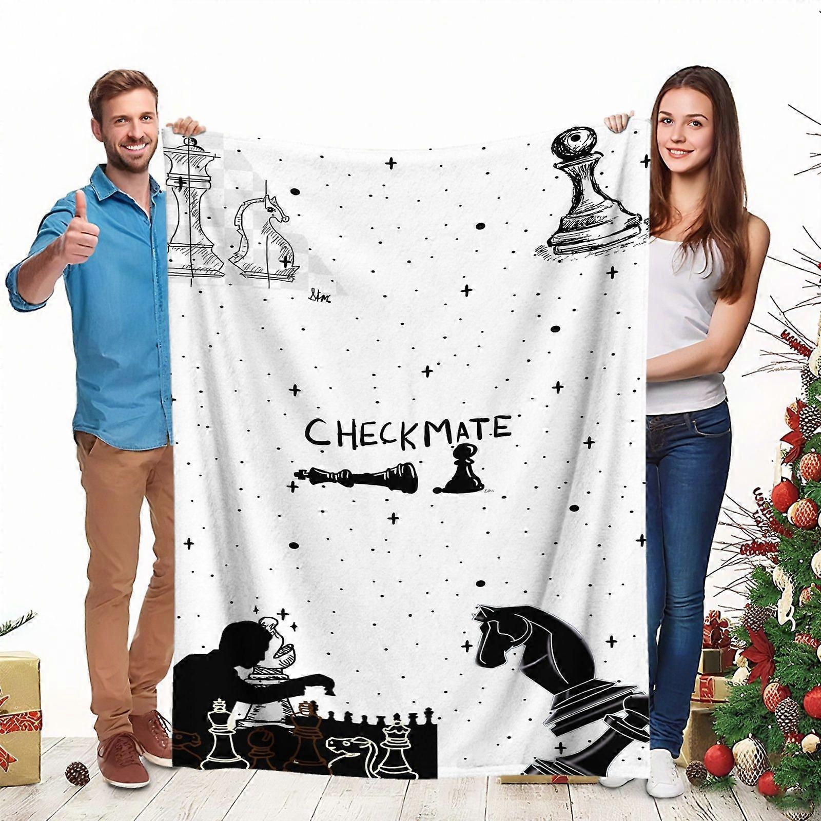 Chess Flannel Blanket  Bold And Charming Style Suitable for All Seasons