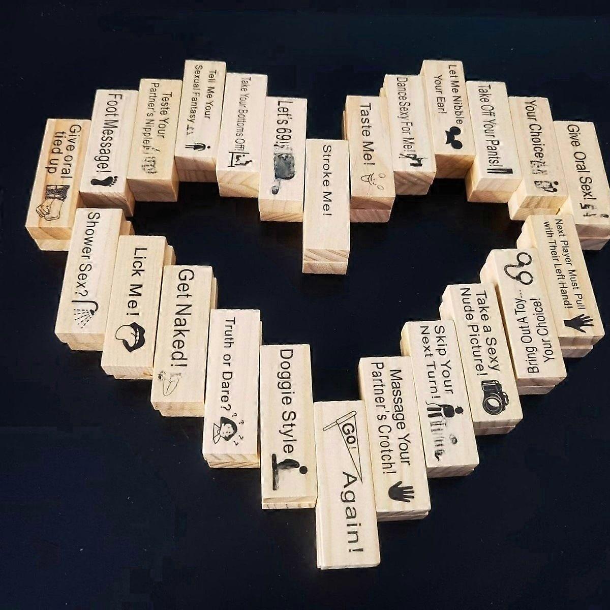 48 Wooden Blocks Stacking Tower Games for Couples Valentines Stacking Block Tower Tumbling