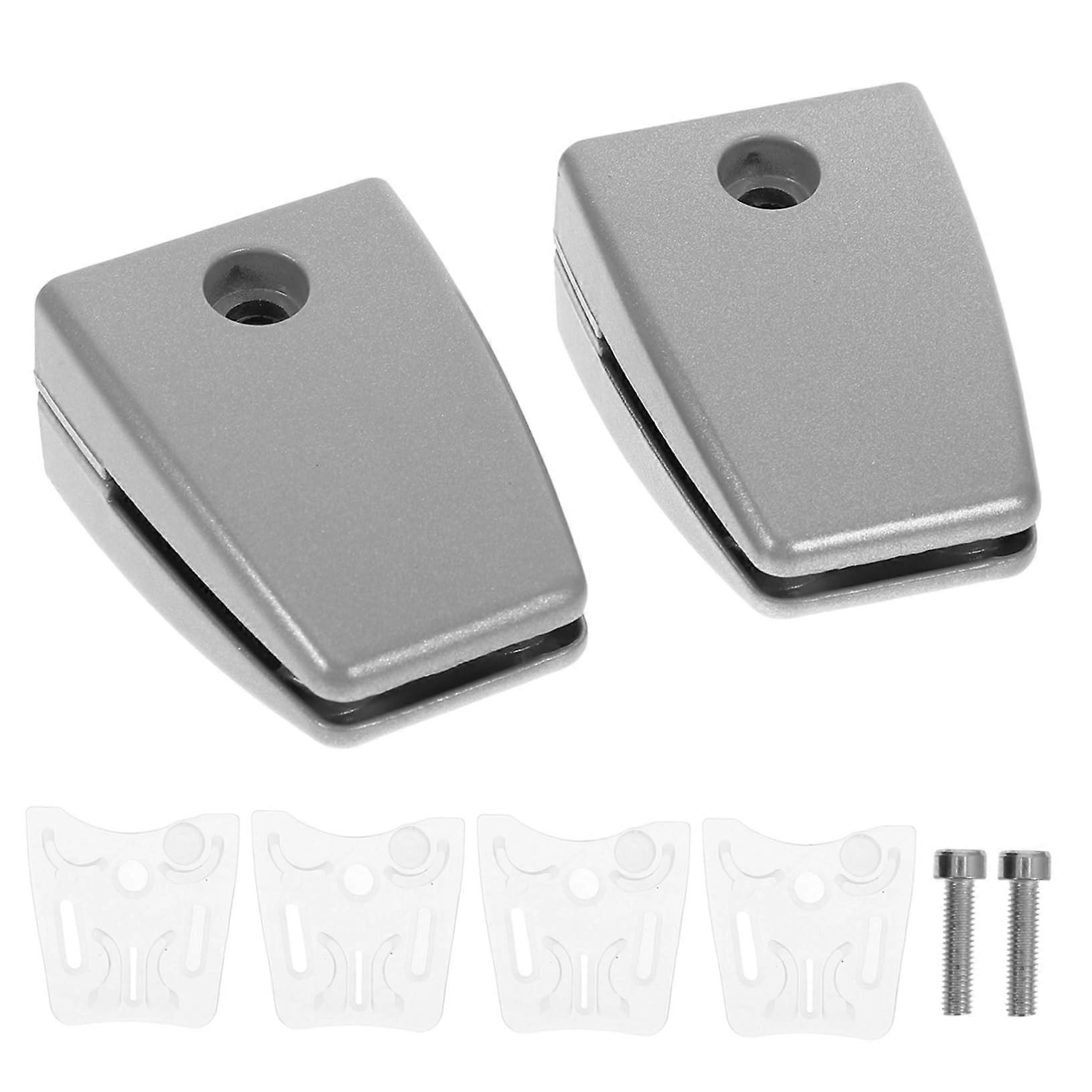 2pcs Desk Partition Clamp Silver Adjustable Privacy Screen Bracket for Office Workspace Organization