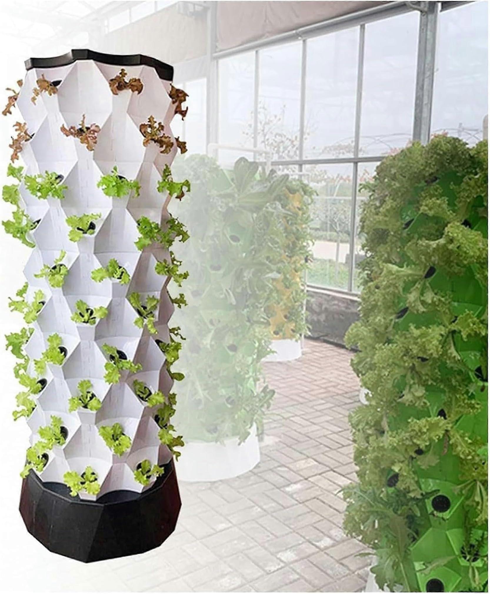 Hydroponic Growing System 64 Pots Vertical Tower with Timer for Indoor Yield Vegetables
