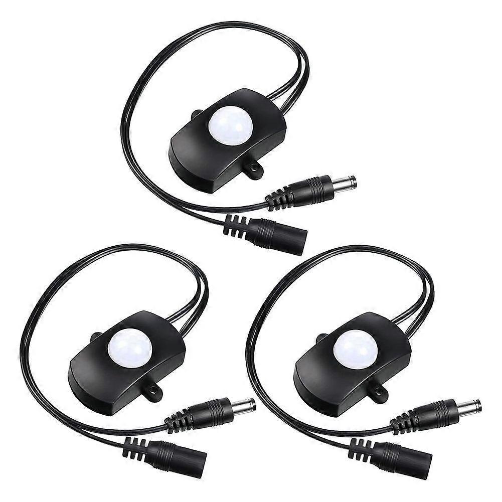 3pcs DC 5V-24V 5A PIR Motion Activated Sensor Light Switch Occupancy Motion Sensor with DC Coupler Cable for Party
