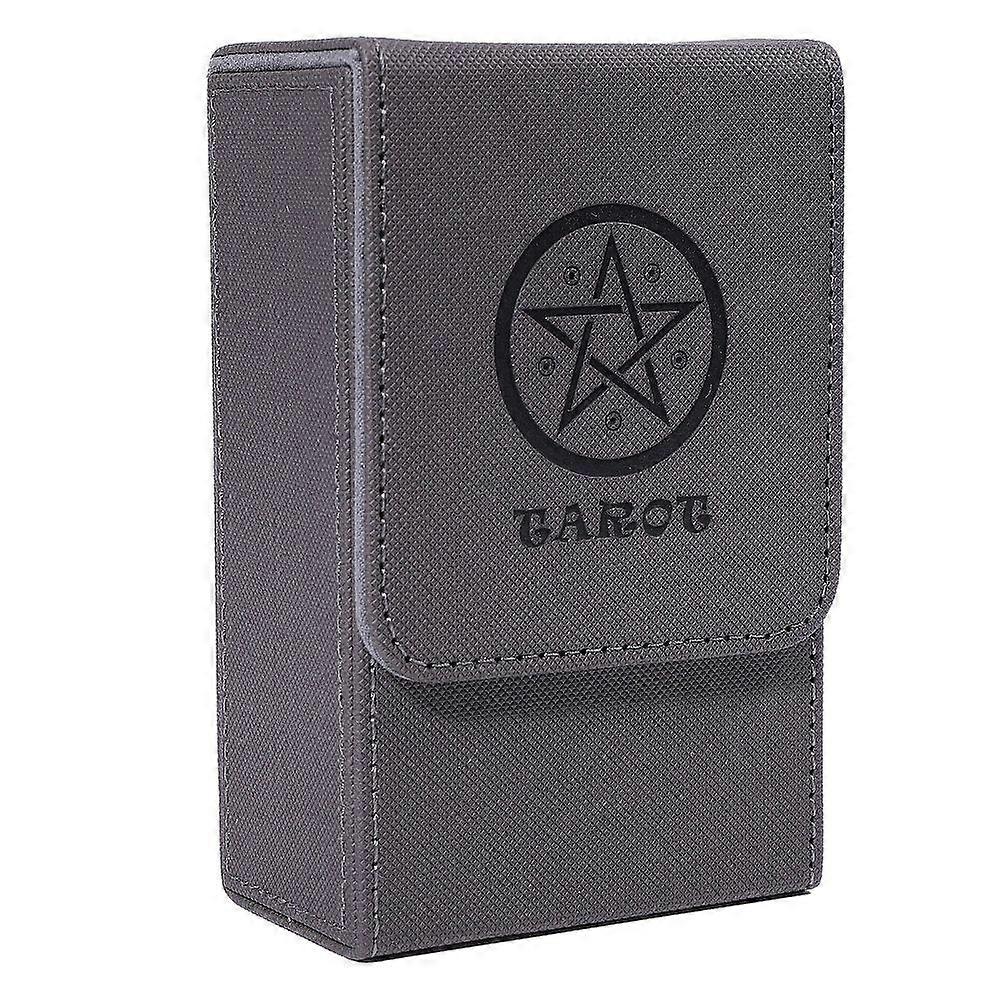 Imitation Leather Tarot Storage box with Velvet inside Rectangle Gray 8.5x13.7x5.6cm