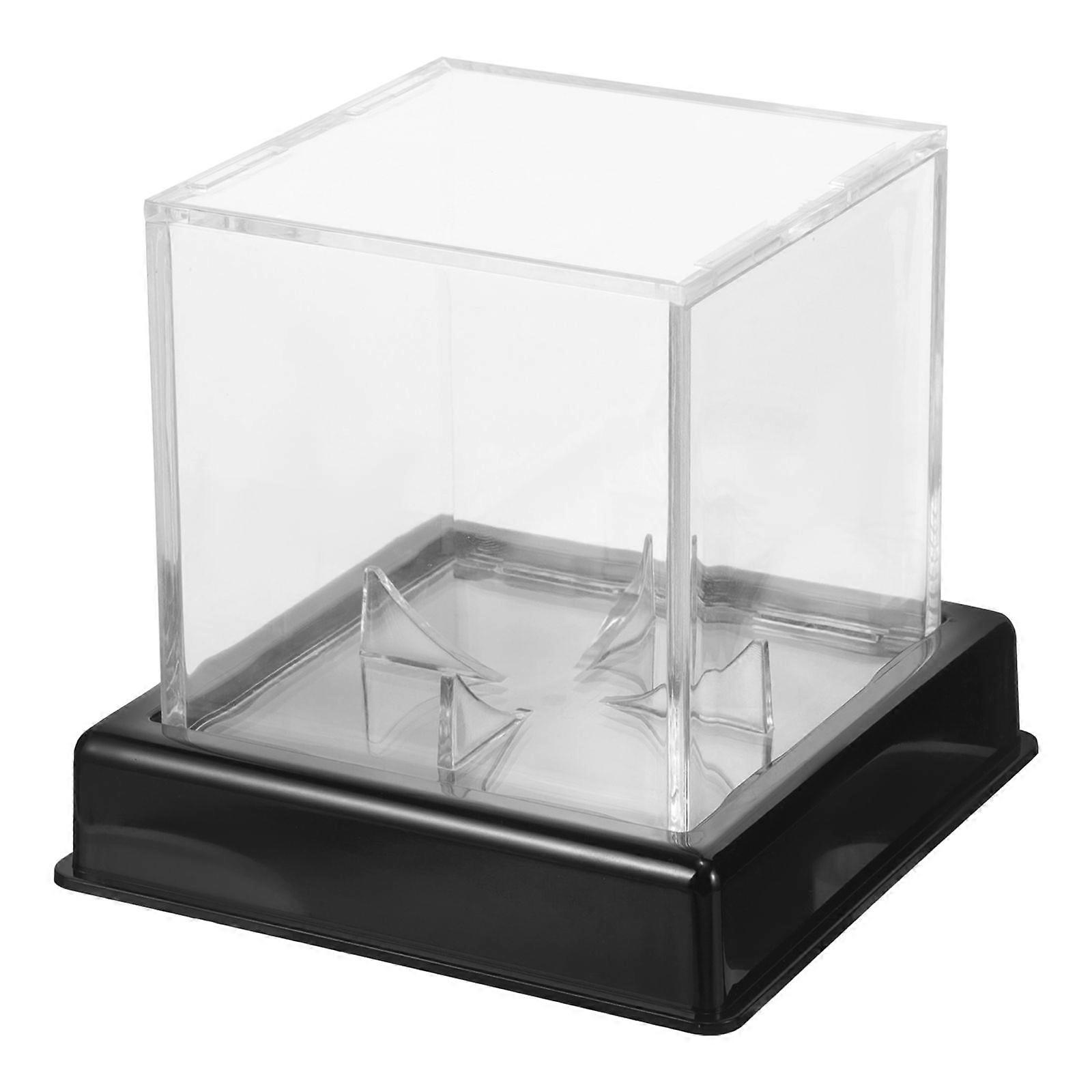 Square Baseball Display Case Clear Plastic Cube Baseball Holder Transparent Showing Box