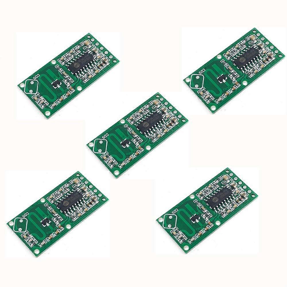 5 Pack RCWL0516 Microwave Motion Sensor Module, Touchless Detection, 57m Range, 428V