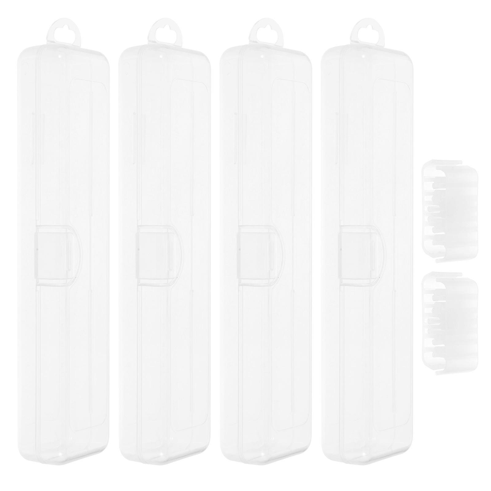 Drinking Straw Carrying Case for Storage 4Pcs Transparent Multi-Functional Box