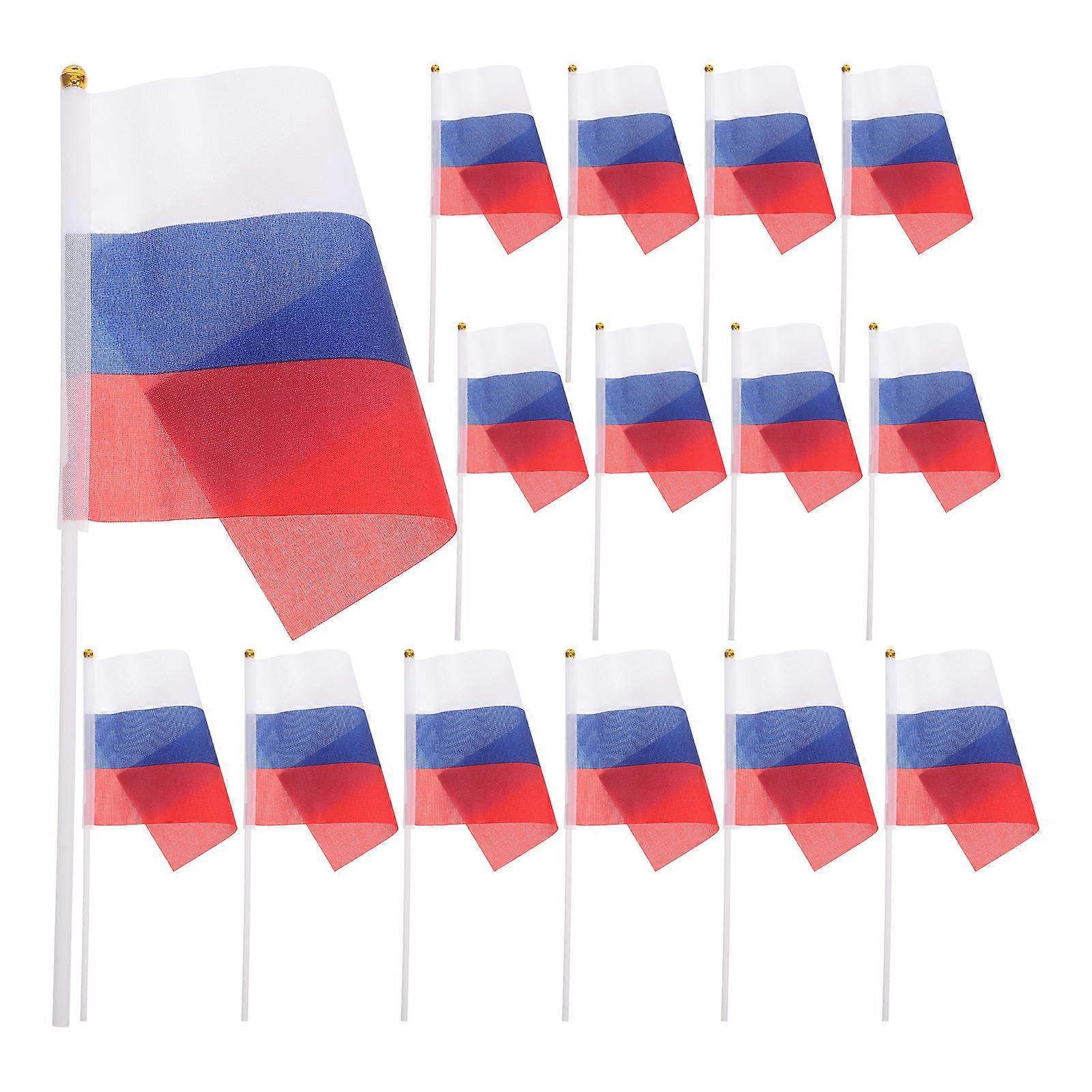Small Flags on Sticks Hand Held Russian Flag 20Pcs for Parades
