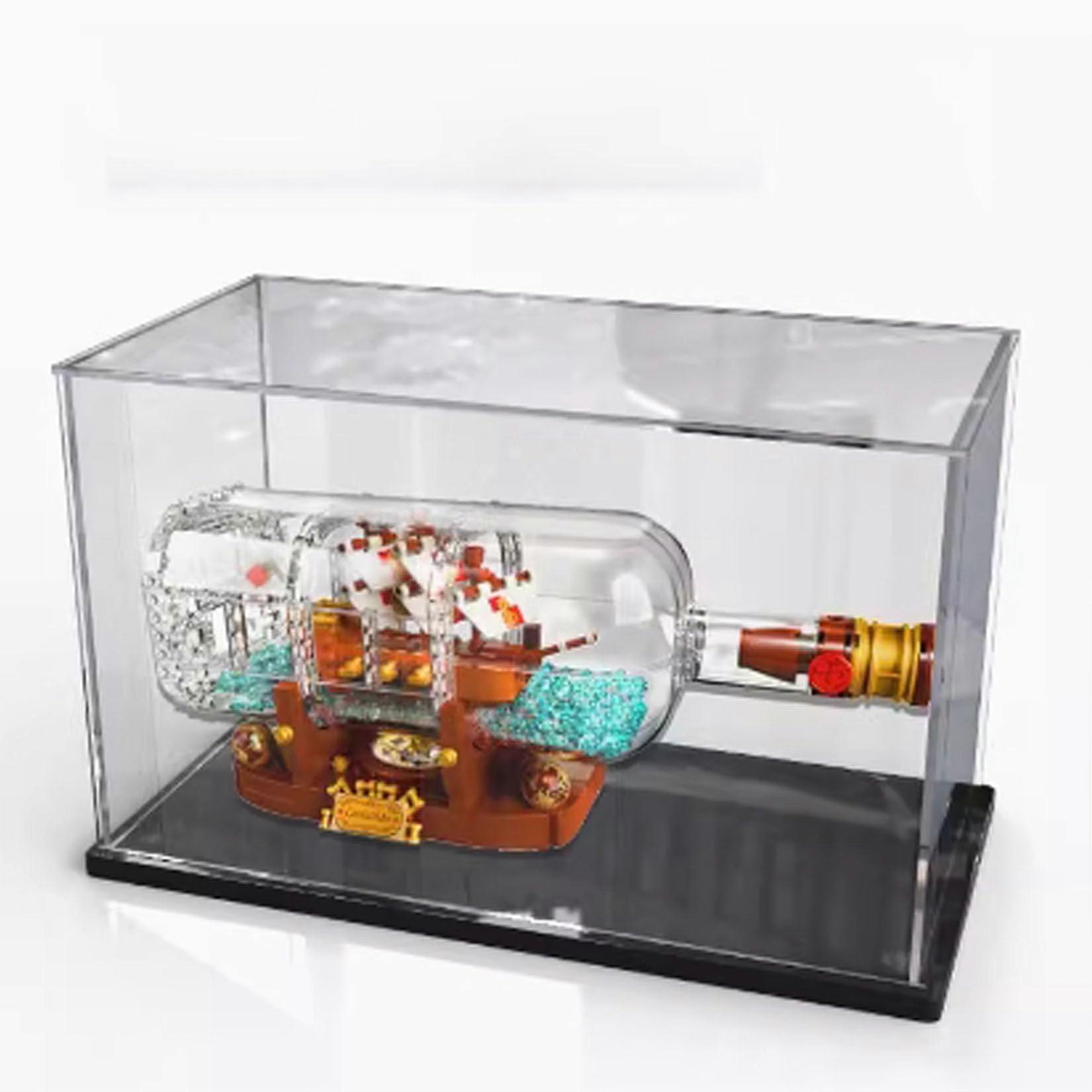 Display Case for  21056 Taj Mahal, Dustproof UV Blocking Acrylic Box with Black Base