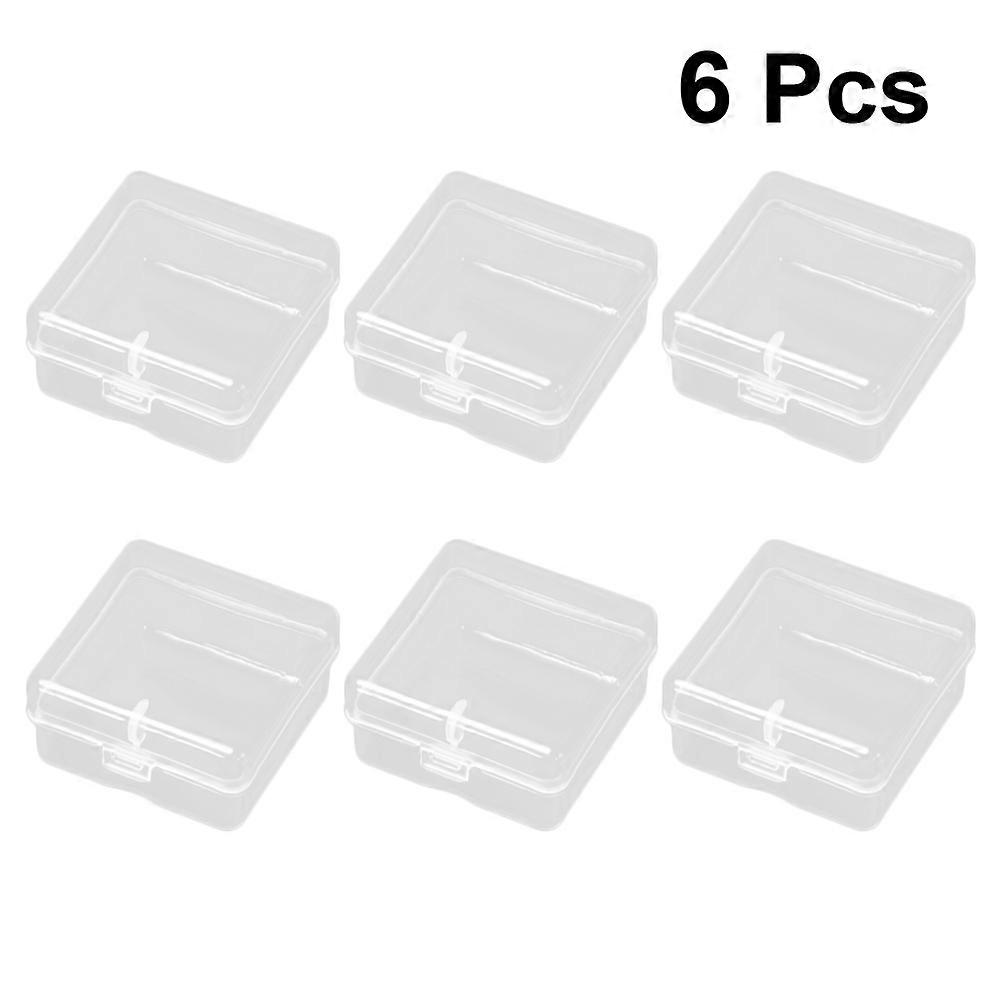 Plastic Box Transparent Jewelry Storage Case for Organizing 6Pcs Pack