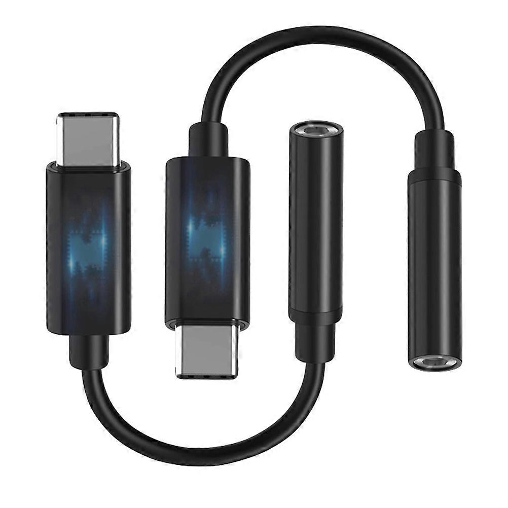 USB-C Earphone Adapter Cable for Audio Conversion 6Pcs Pack Black
