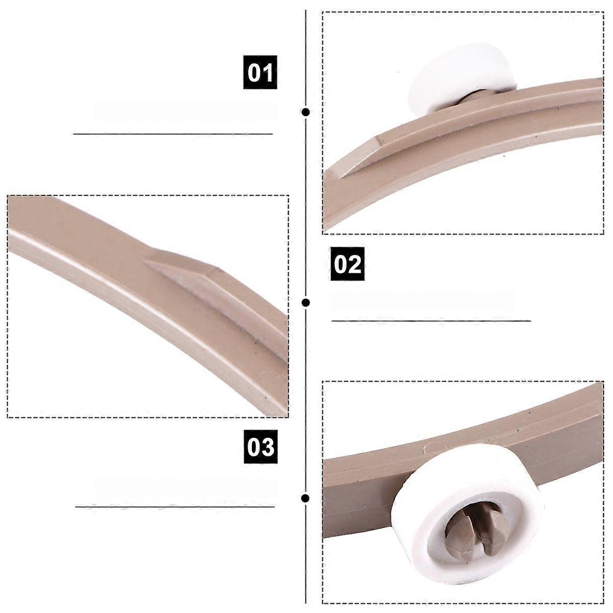 Microwave Wheel Ring for Supporting 2Pcs Light Brown Plastic Turntable Holders