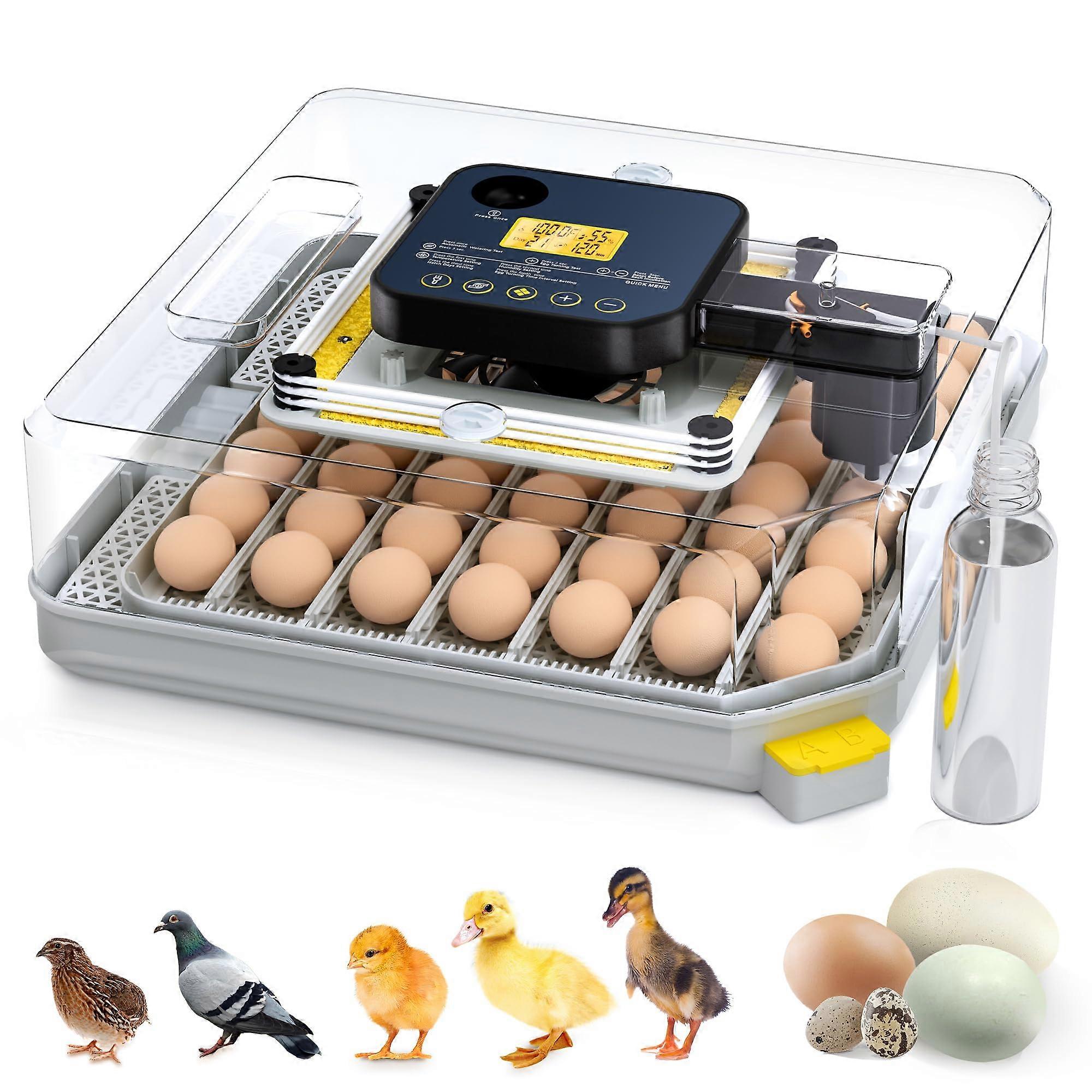 48 Egg Incubator with Automatic Turning, Digital Temperature and Humidity Control for Poultry