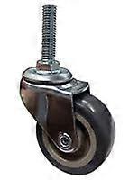 2 Inch Stem Caster Wheel NonMarking Rubber Threaded Stem 3/816 Floor Protection Smooth Rolling