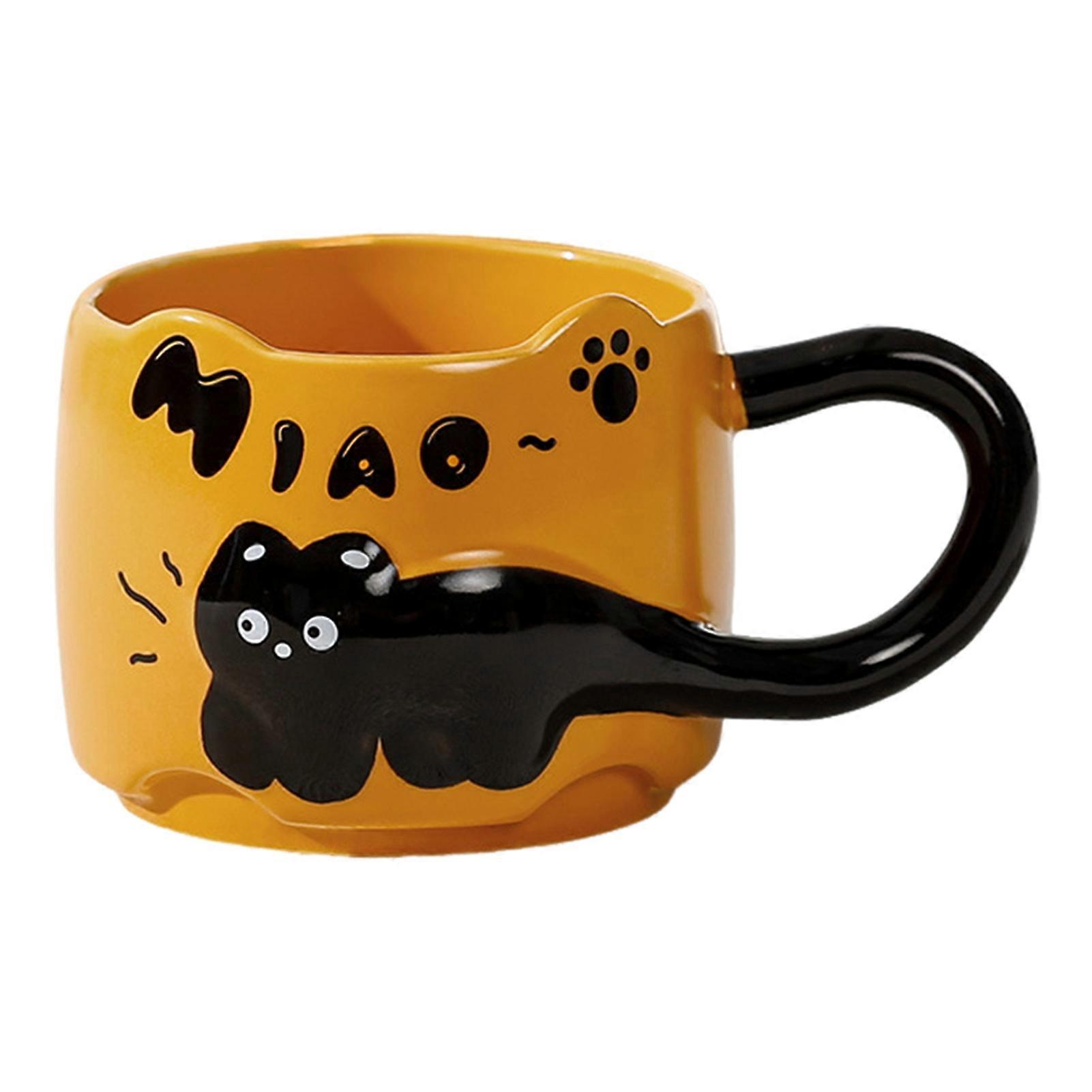 Cute Cat Ceramic Mug with 380ml and Stackable for Coffee