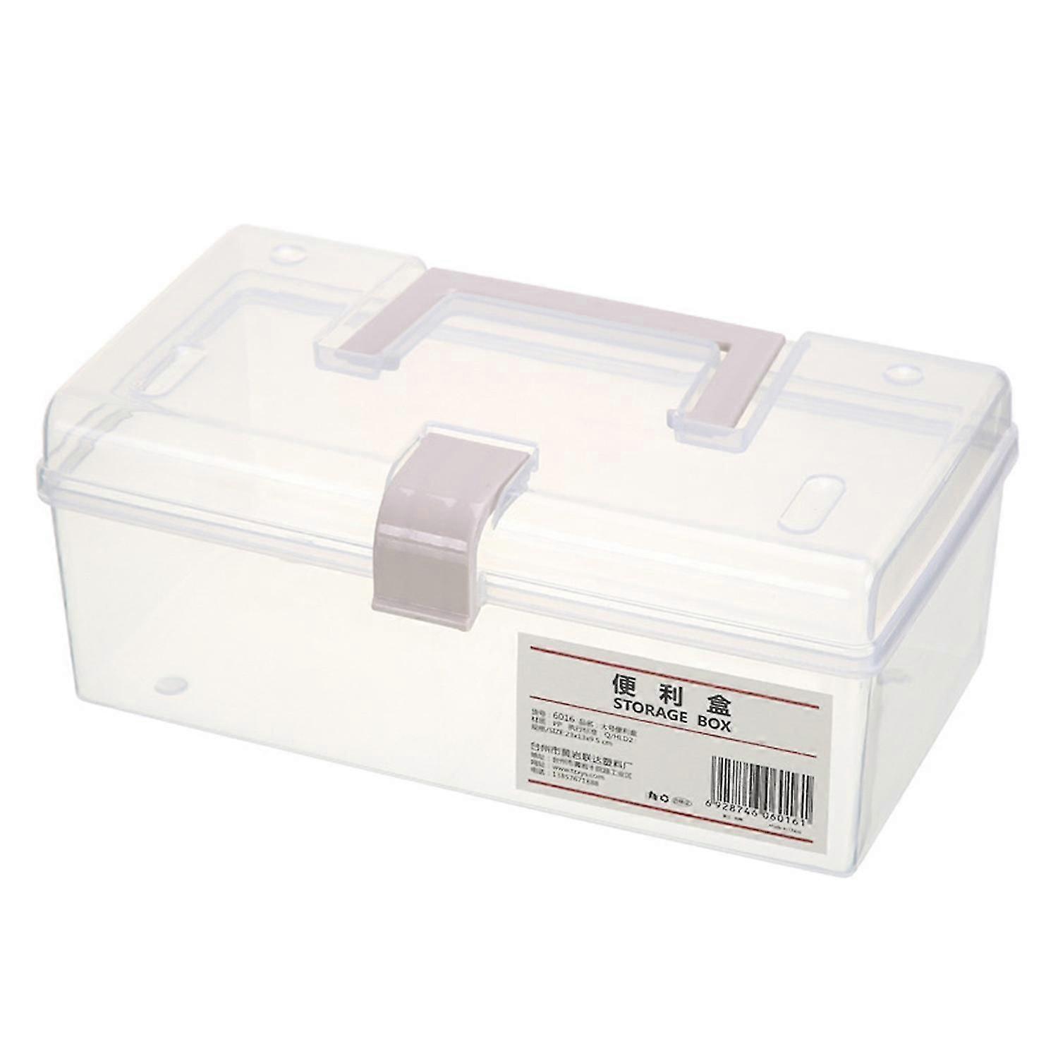 Portable Multi-use Clear Plastic Storage Container Box with Handle Latch Lock