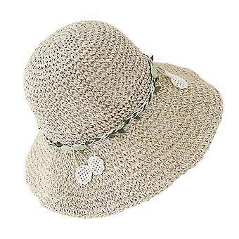 Women's Fashionable Victorian Hat Natural Straw Adjustable Band Breathable Design Beach Gardening Hat  Khaki M