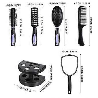 AntiStatic Styling Comb And Mirror Kits For Hair Care Styling Purple 5Pcs