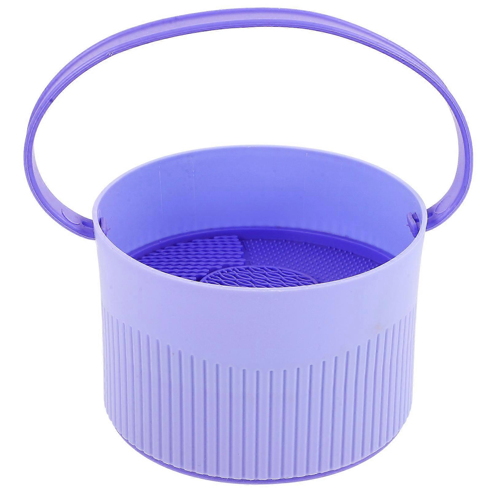 Purple Makeup Brush Cleaner Silicone Drying Holder for
