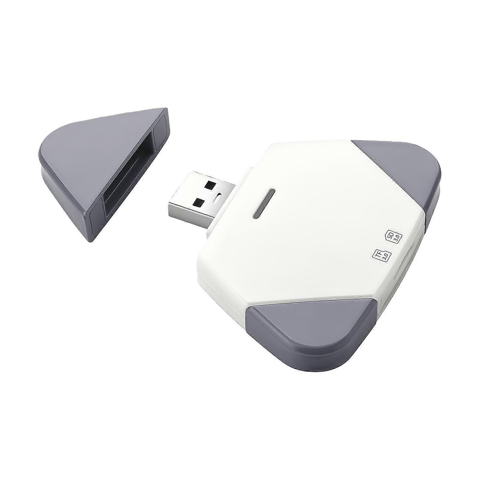 Triangle Type C USB Fast Plastic Card Reader For Multiple Devices Including Phones Laptops  White