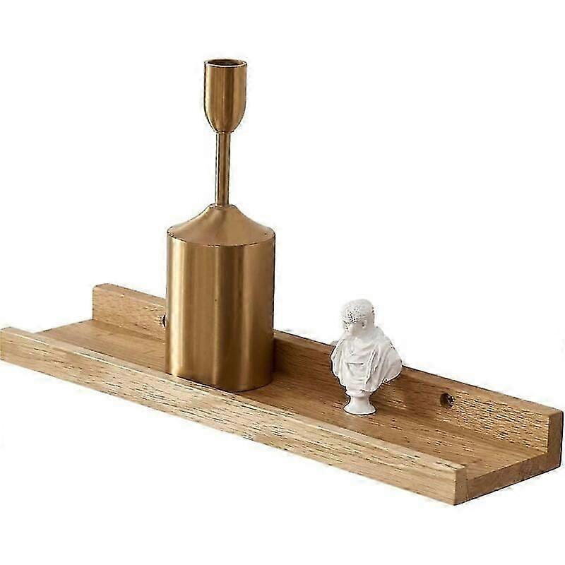 Wall Shelf, 30x15cm Floating Shelf in Solid Oak Wood, Rustic