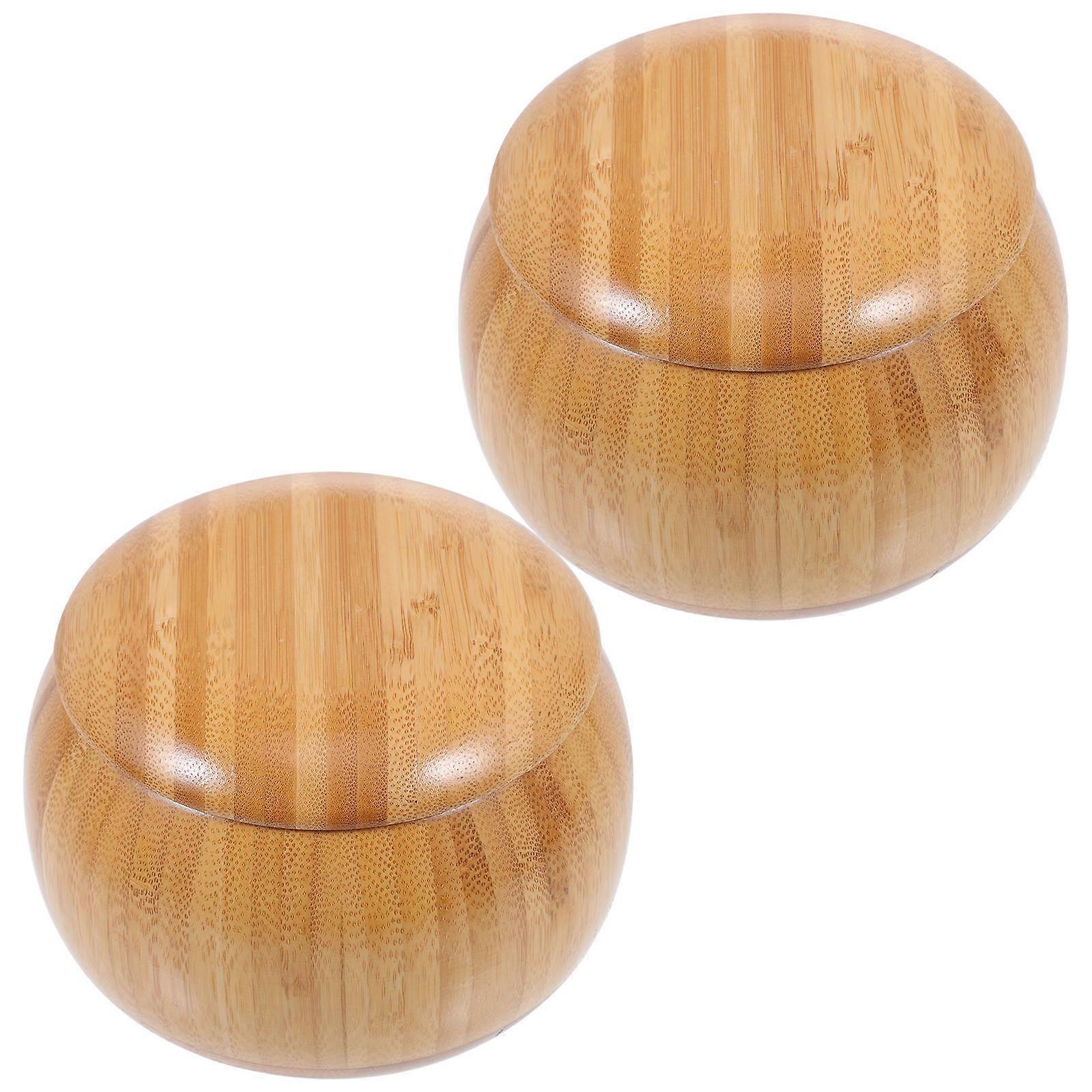 Go Chess Storage Boxes for Storage 1Pair Brown Bamboo Craft Chess Boxes