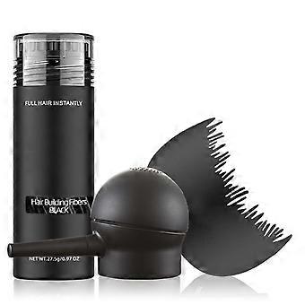 Hair Building Fibers with Spray & Comb, Black Hair Powder for Thinning Hair Coverage