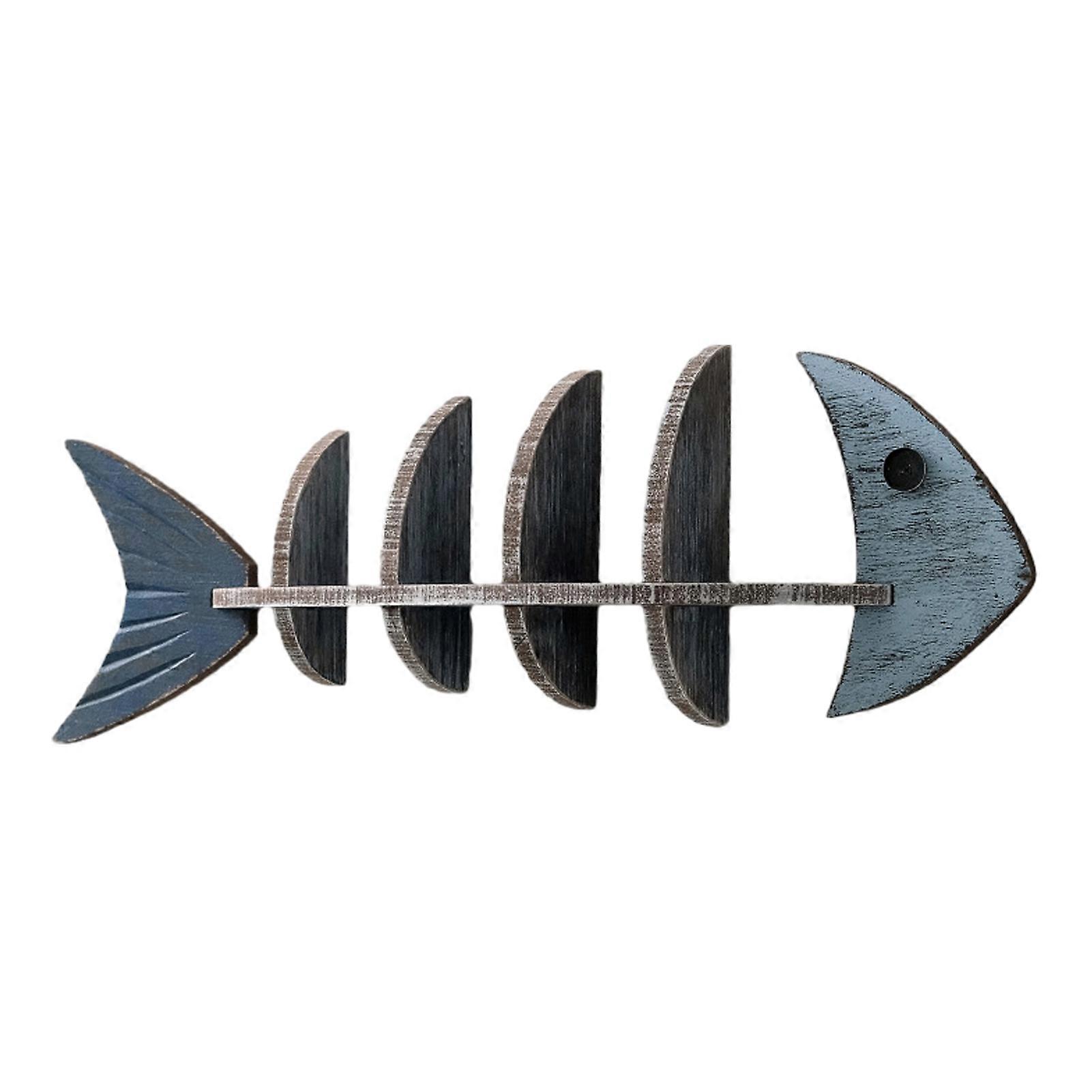 Rustic Fish Skeleton Wall Mounted Shelf for Bathroom Bedroom
