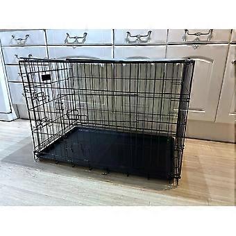 Black Metal Dog Cage Crate Puppy Fold Up Flat Pack